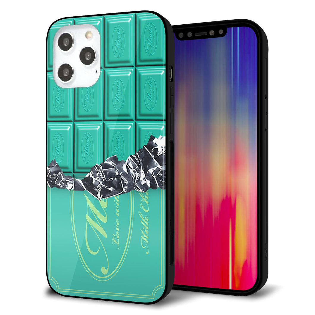 iPhone12 Pro Max 強化ガラス＆TPUスマホケース ガラプリ【554 板チョコ?ミント】