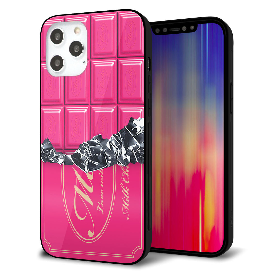 iPhone12 Pro Max 強化ガラス＆TPUスマホケース ガラプリ【555 板チョコ?ストロベリー】