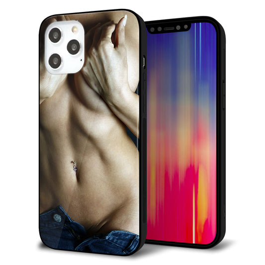 iPhone12 Pro Max 強化ガラス＆TPUスマホケース ガラプリ【602 ボディライン】