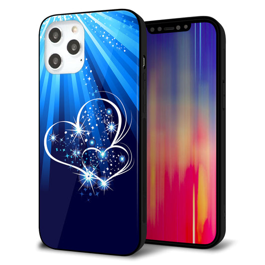 iPhone12 Pro Max 強化ガラス＆TPUスマホケース ガラプリ【702 スイミングハート】