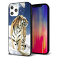 iPhone12 Pro Max 強化ガラス＆TPUスマホケース ガラプリ【793 雪山の虎】