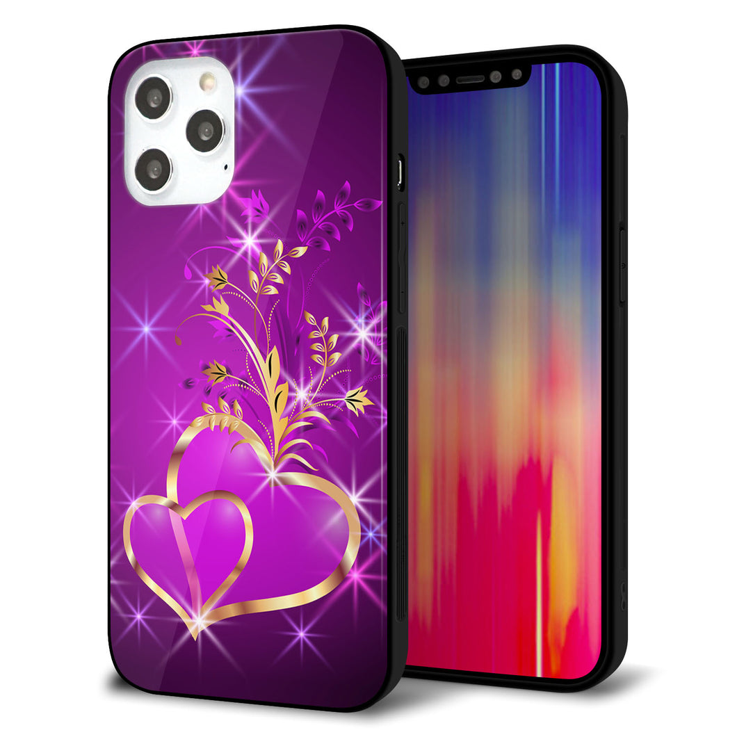 iPhone12 Pro Max 強化ガラス＆TPUスマホケース ガラプリ【1139 舞い降りるハート】