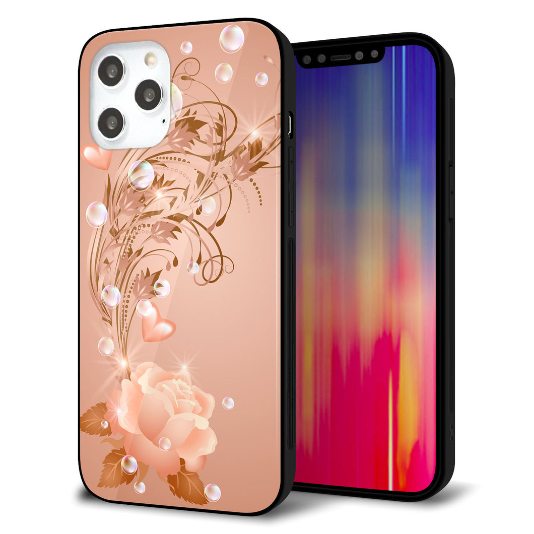 iPhone12 Pro Max 強化ガラス＆TPUスマホケース ガラプリ【1178 ラブリーローズ】