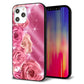 iPhone12 Pro Max 強化ガラス＆TPUスマホケース ガラプリ【1182 ピンクの薔薇に誘われて】
