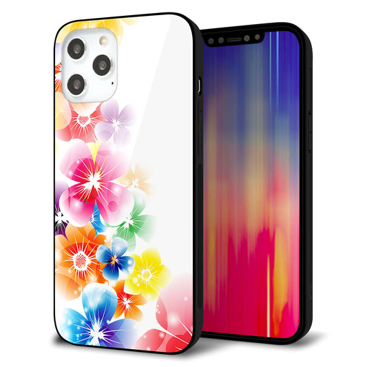 iPhone12 Pro Max 強化ガラス＆TPUスマホケース ガラプリ【1209 光と花】