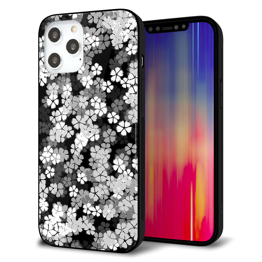iPhone12 Pro Max 強化ガラス＆TPUスマホケース ガラプリ【1332 夜桜】