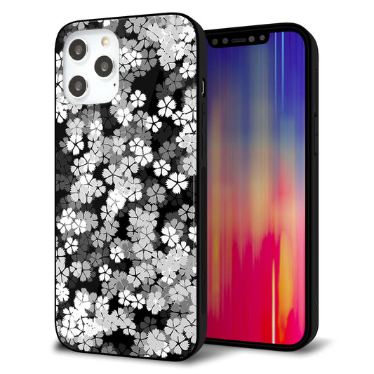 iPhone12 Pro Max 強化ガラス＆TPUスマホケース ガラプリ【1332 夜桜】