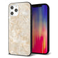 iPhone12 Pro Max 強化ガラス＆TPUスマホケース ガラプリ【KM872 大理石パール】