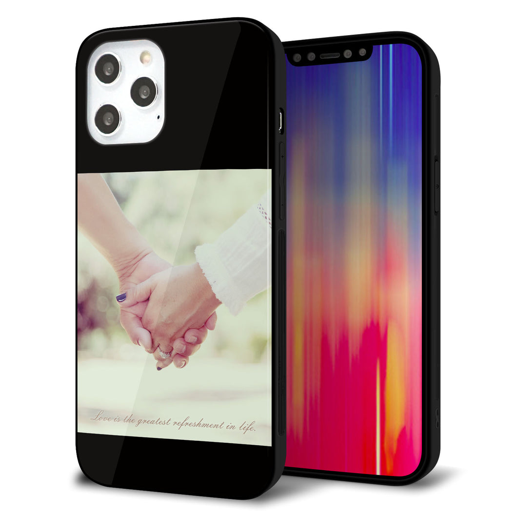iPhone12 Pro Max 強化ガラス＆TPUスマホケース ガラプリ【KM875 カップル】
