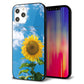 iPhone12 Pro Max 強化ガラス＆TPUスマホケース ガラプリ【KM877 ヒマワリ】