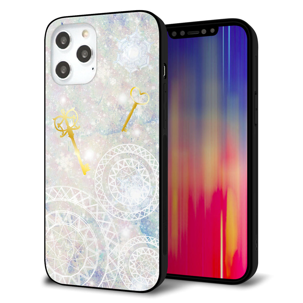 iPhone12 Pro Max 強化ガラス＆TPUスマホケース ガラプリ【KM881 魔法陣と鍵】
