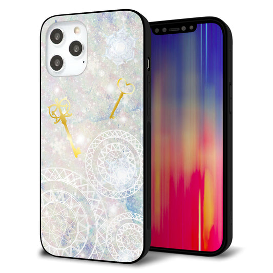 iPhone12 Pro Max 強化ガラス＆TPUスマホケース ガラプリ【KM881 魔法陣と鍵】