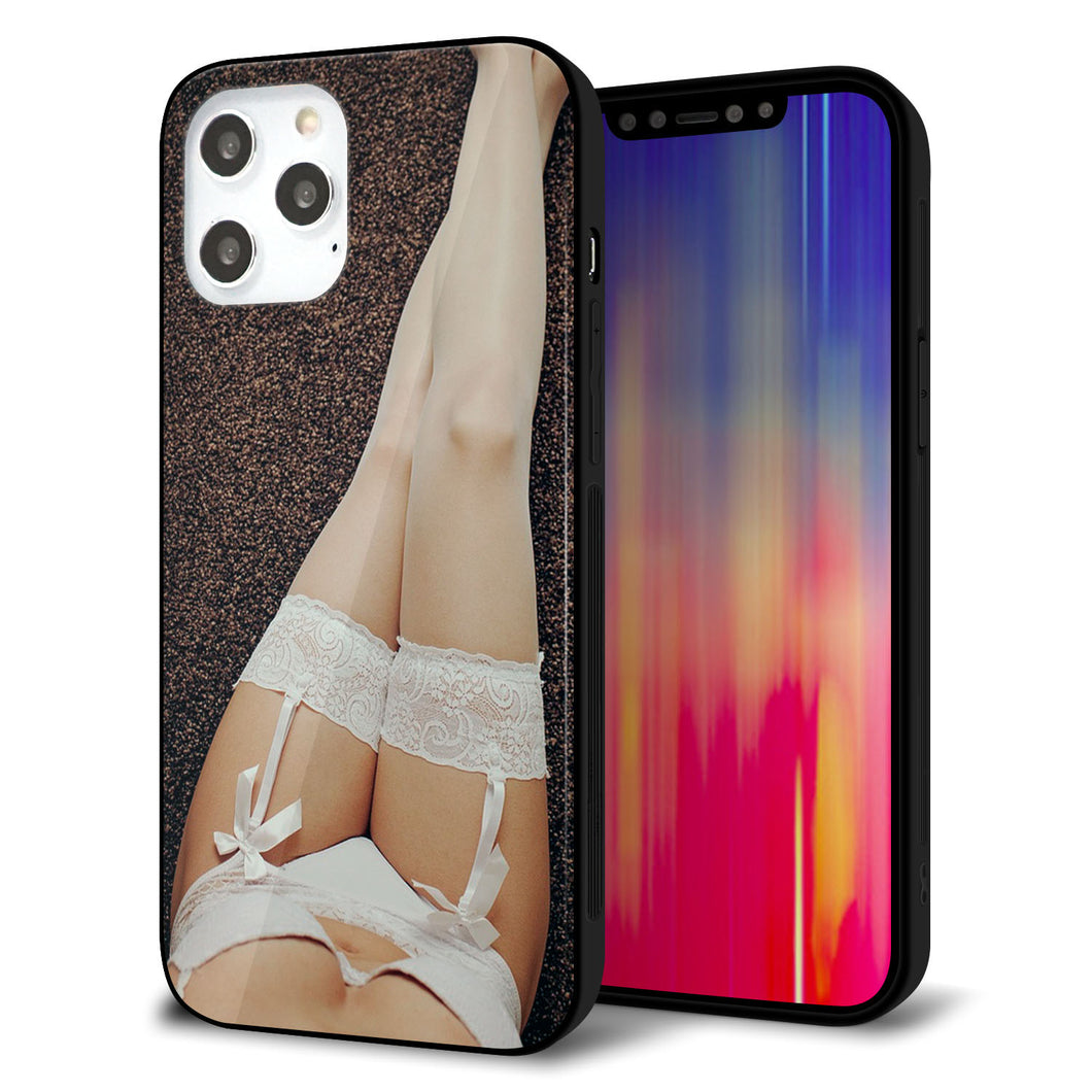 iPhone12 Pro Max 強化ガラス＆TPUスマホケース ガラプリ【KM888 ストッキング】