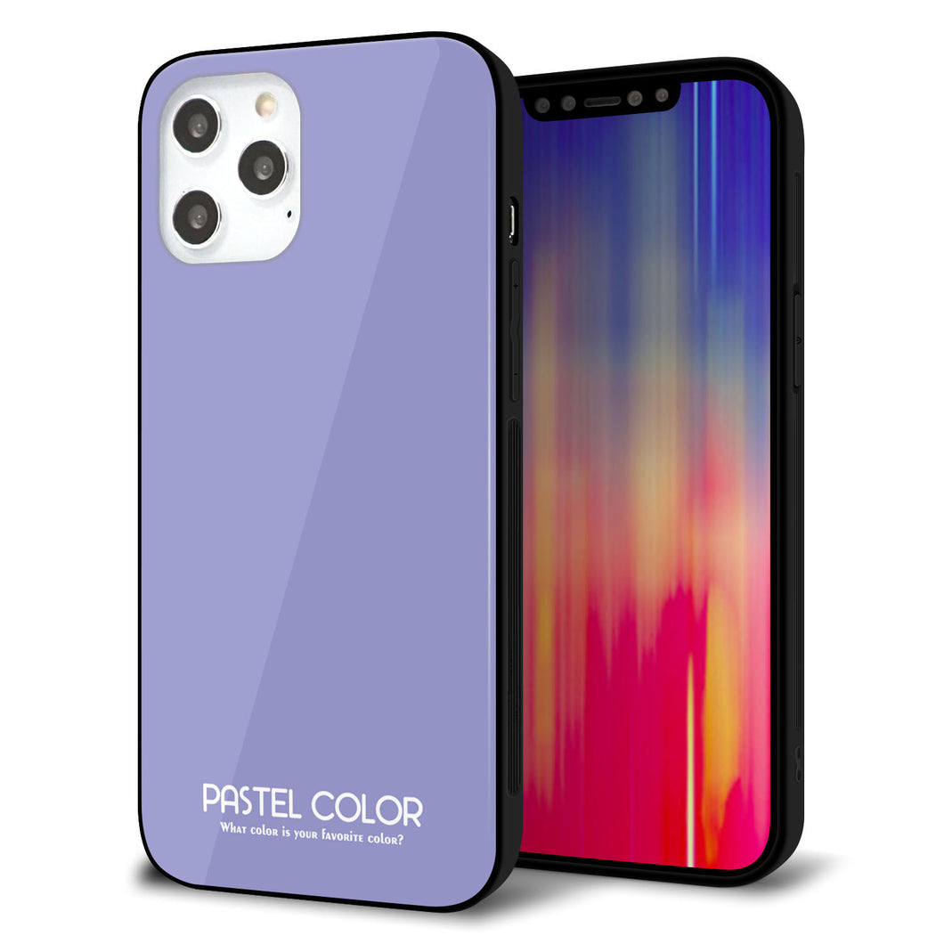 iPhone12 Pro Max 強化ガラス＆TPUスマホケース ガラプリ【KM900 パステルカラー(パステルブルー)】