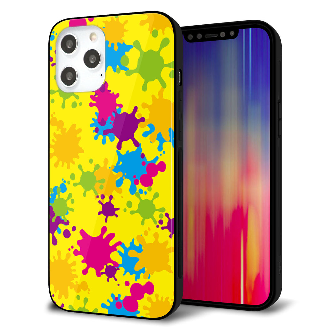 iPhone12 Pro Max 強化ガラス＆TPUスマホケース ガラプリ【MA879 ペイントイエロー】
