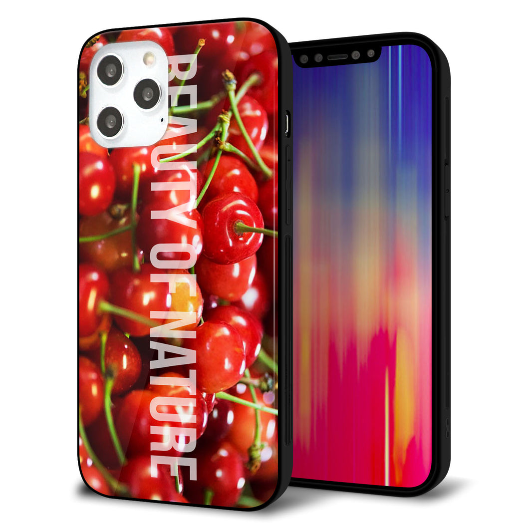 iPhone12 Pro Max 強化ガラス＆TPUスマホケース ガラプリ【MA883 チェリー】