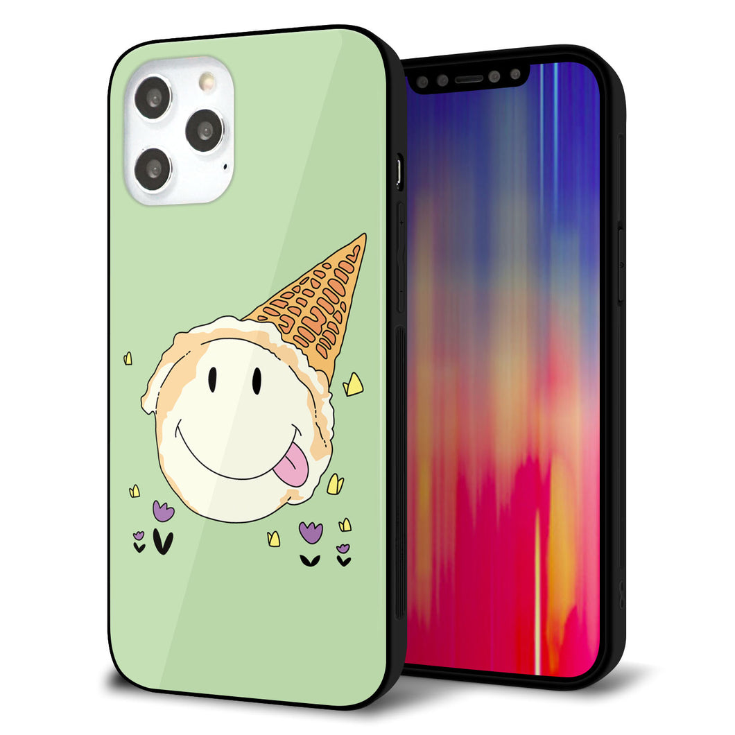 iPhone12 Pro Max 強化ガラス＆TPUスマホケース ガラプリ【MA902 アイスクリーム】