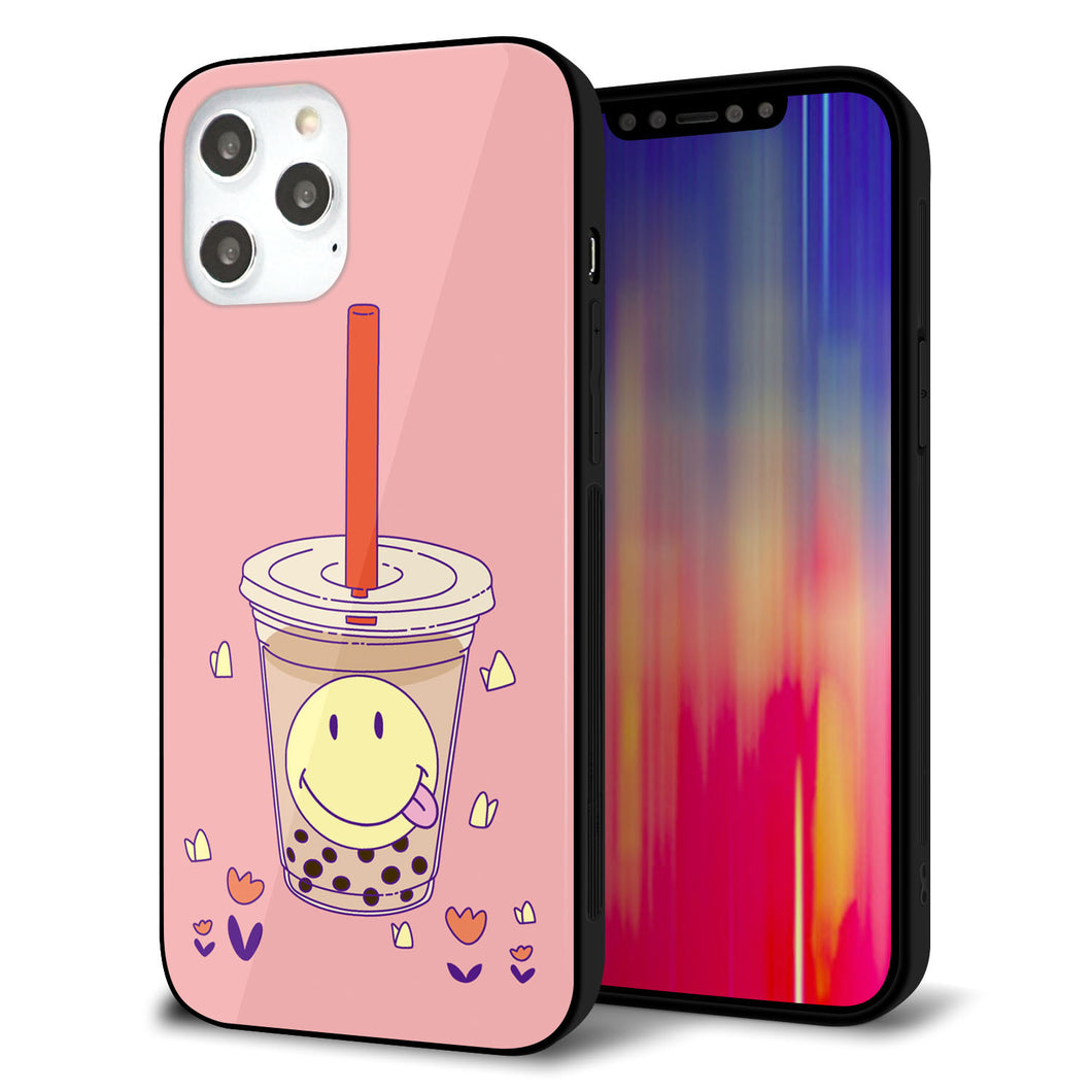 iPhone12 Pro Max 強化ガラス＆TPUスマホケース ガラプリ【MA903 タピオカ】