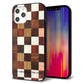 iPhone12 Pro Max 強化ガラス＆TPUスマホケース ガラプリ【MA929 寄木細工 チェッカー】