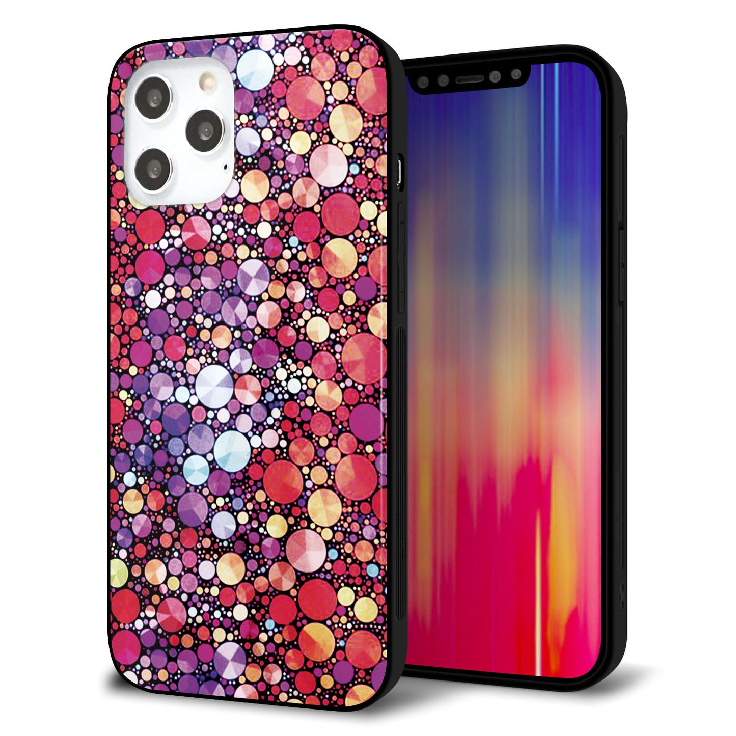 iPhone12 Pro Max 強化ガラス＆TPUスマホケース ガラプリ【MA954 パターン柄 B】
