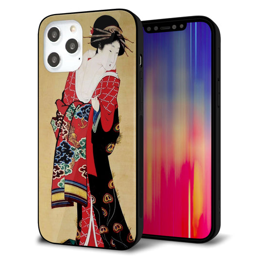 iPhone12 Pro Max 強化ガラス＆TPUスマホケース ガラプリ【MA965 花魁 A】