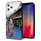 iPhone12 Pro Max 強化ガラス＆TPUスマホケース ガラプリ【MA966 花魁 B】