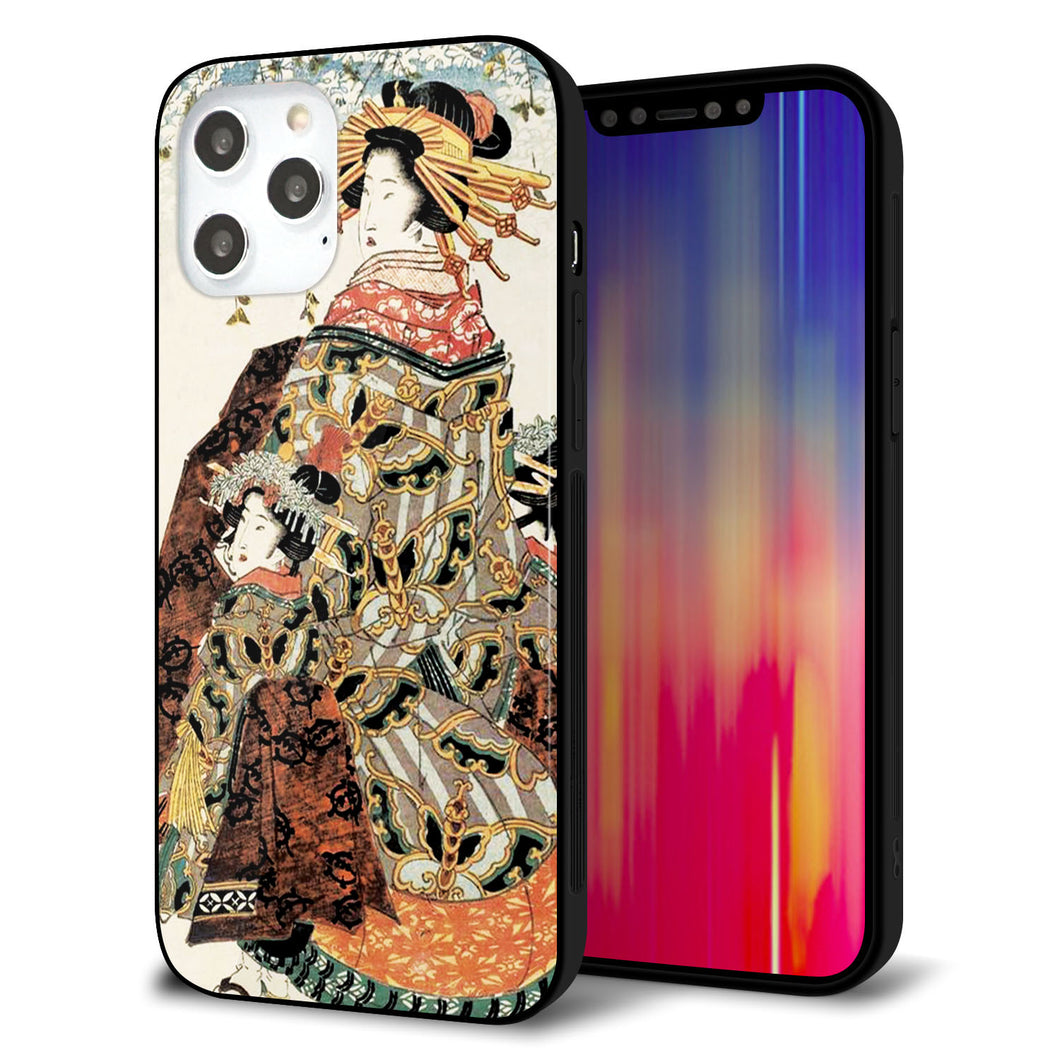iPhone12 Pro Max 強化ガラス＆TPUスマホケース ガラプリ【MA967 花魁 C】