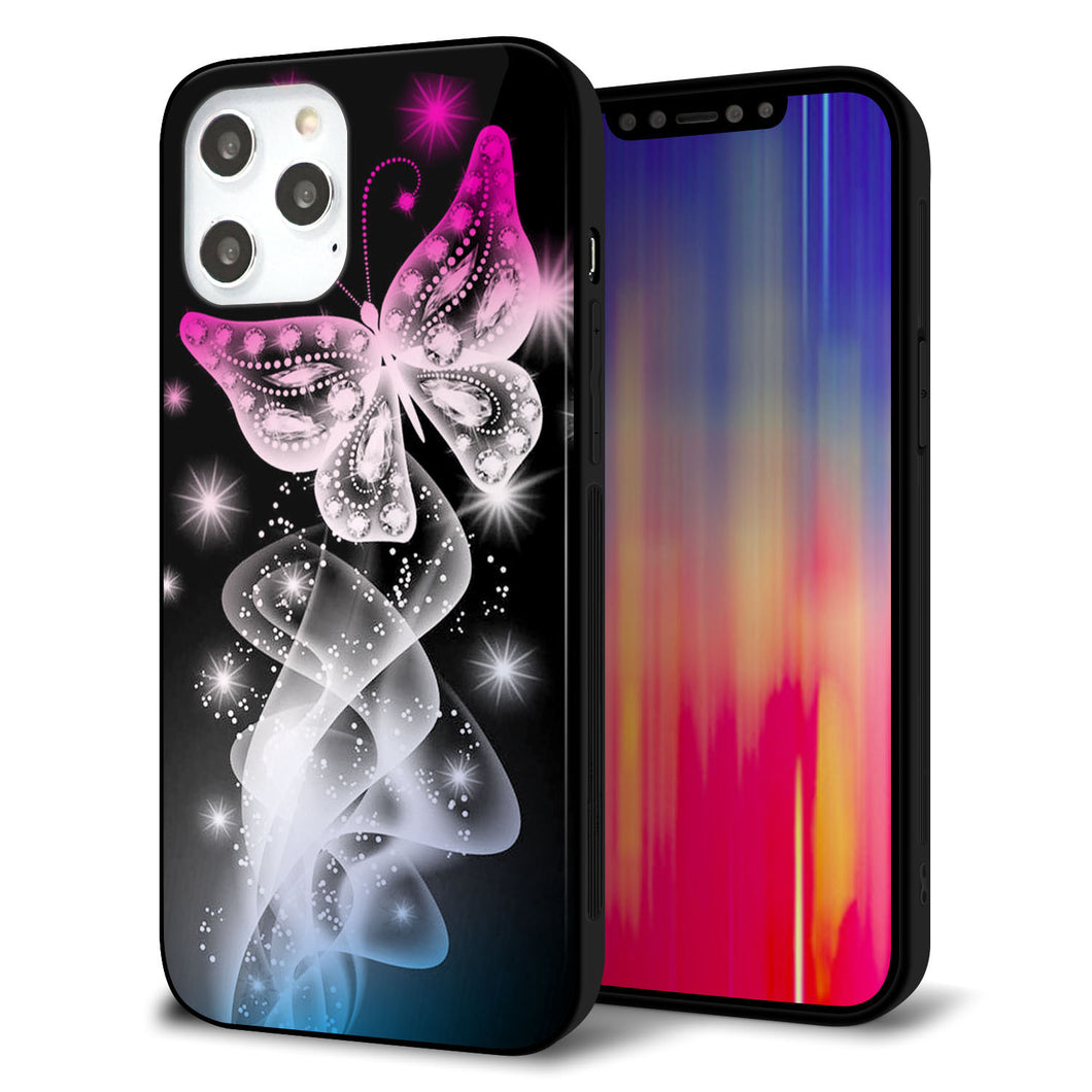 iPhone12 Pro Max 強化ガラス＆TPUスマホケース ガラプリ【MA989 蝶A】