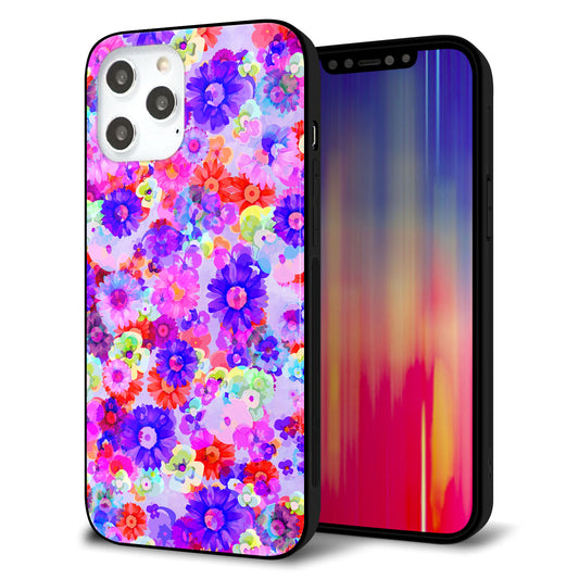 iPhone12 Pro Max 強化ガラス＆TPUスマホケース ガラプリ【SC868 リバティプリント フルールドパルファン（パープル）】