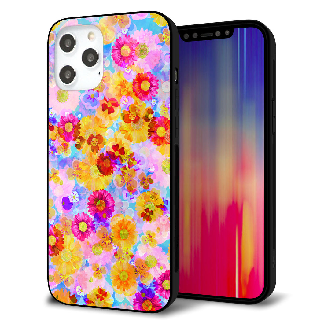 iPhone12 Pro Max 強化ガラス＆TPUスマホケース ガラプリ【SC870 リバティプリント フルールドパルファン（ブルー）】