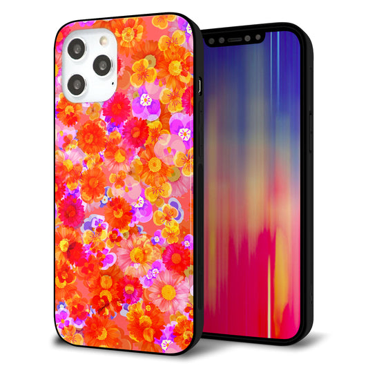 iPhone12 Pro Max 強化ガラス＆TPUスマホケース ガラプリ【SC871 リバティプリント フルールドパルファン（レッド）】