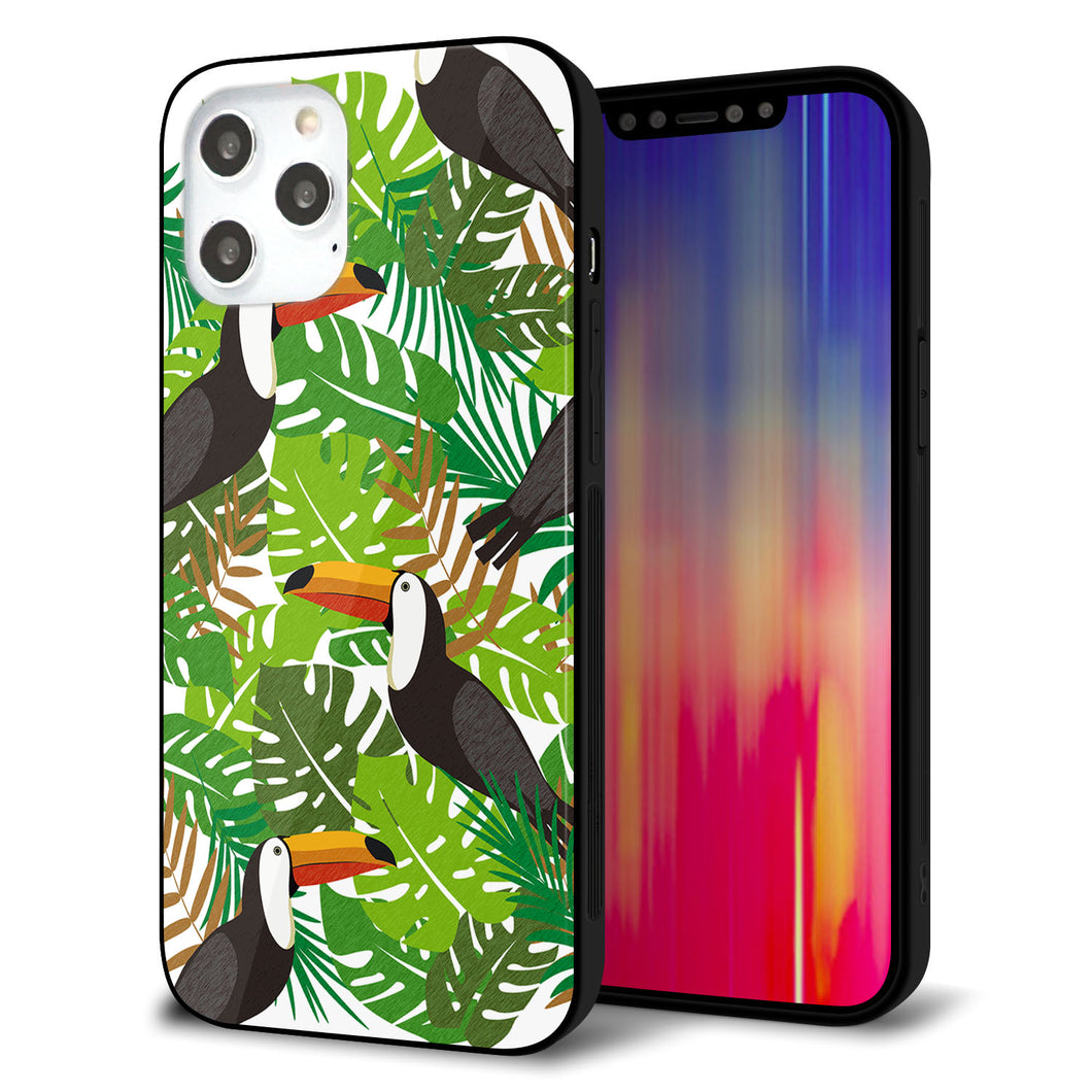iPhone12 Pro Max 強化ガラス＆TPUスマホケース ガラプリ【SC894 ボタニカル トロピカルバード】