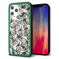 iPhone12 Pro Max 強化ガラス＆TPUスマホケース ガラプリ【SC902 ガーデンバタフライ グリーン】