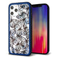iPhone12 Pro Max 強化ガラス＆TPUスマホケース ガラプリ【SC906 ガーデンバタフライ ブルー】