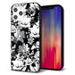 iPhone12 Pro Max 強化ガラス＆TPUスマホケース ガラプリ【SC913 花柄モノトーン 02】
