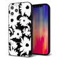 iPhone12 Pro Max 強化ガラス＆TPUスマホケース ガラプリ【SC915 花柄モノトーン 04】