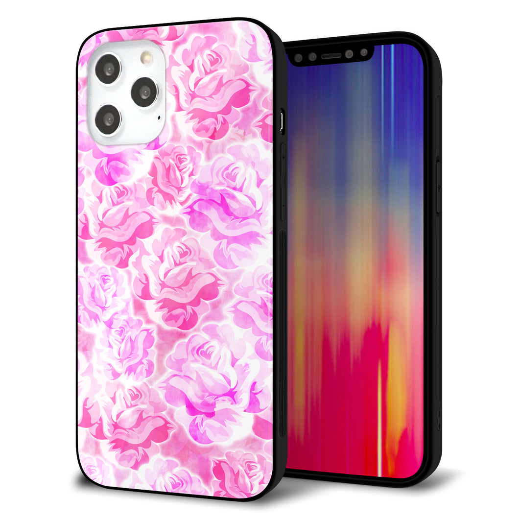 iPhone12 Pro Max 強化ガラス＆TPUスマホケース ガラプリ【SC928 ローズ ピンク】