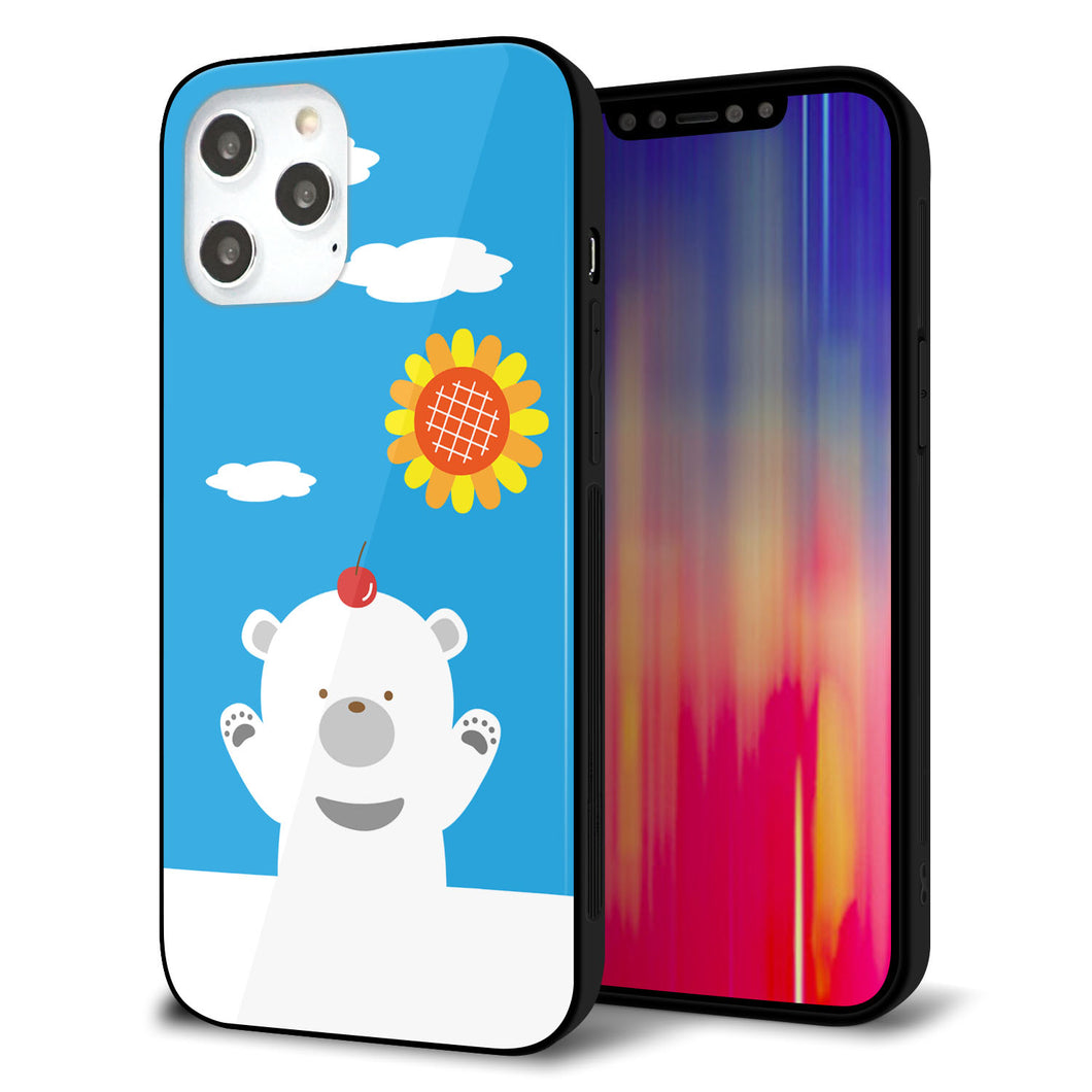 iPhone12 Pro Max 強化ガラス＆TPUスマホケース ガラプリ【TA017 夏くま】