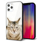iPhone12 Pro Max 強化ガラス＆TPUスマホケース ガラプリ【VA801 笑福ねこ】