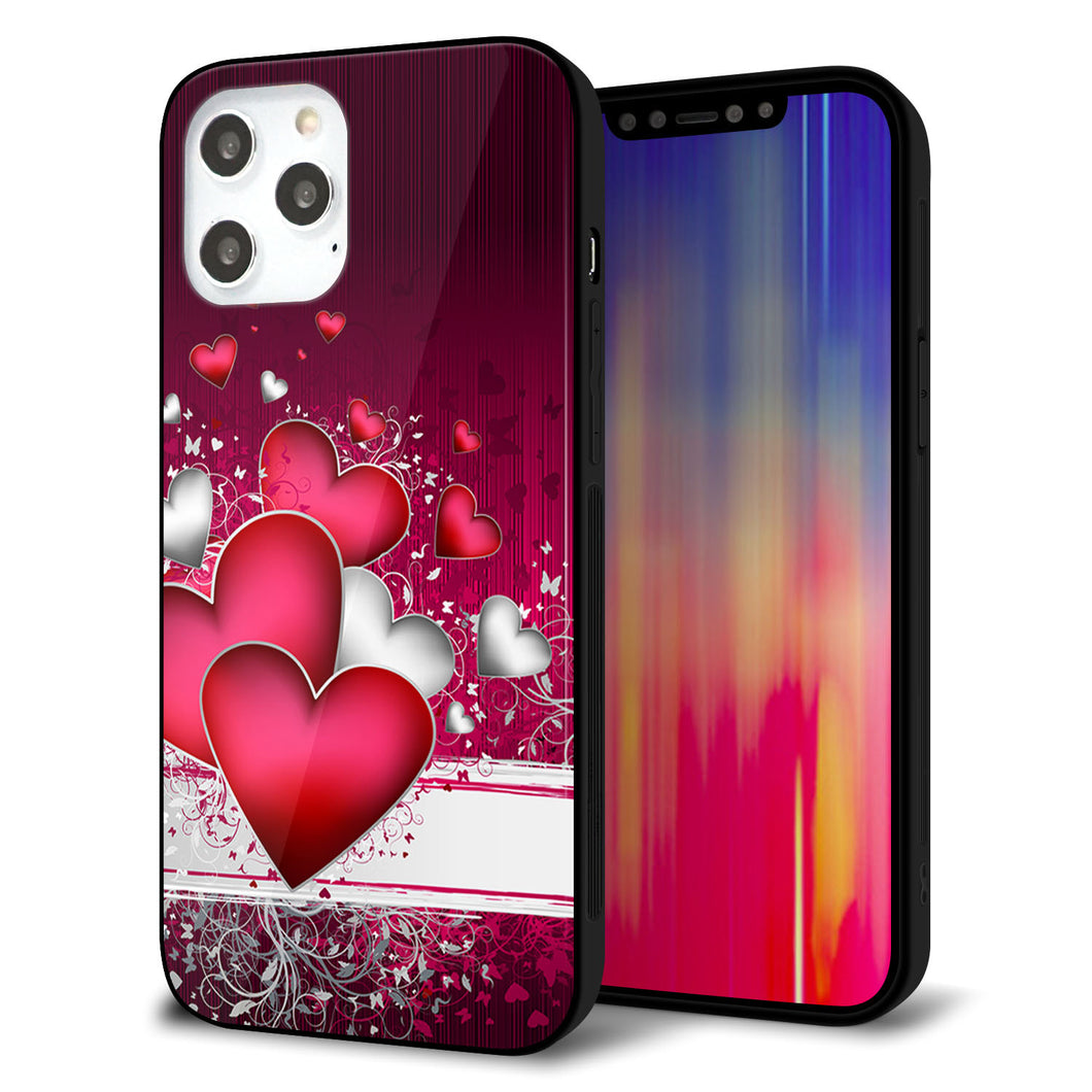 iPhone12 Pro Max 強化ガラス＆TPUスマホケース ガラプリ【VA835 ハートの息吹】