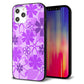 iPhone12 Pro Max 強化ガラス＆TPUスマホケース ガラプリ【VA960 重なり合う花 パープル】