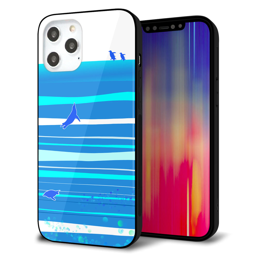 iPhone12 Pro Max 強化ガラス＆TPUスマホケース ガラプリ【YB920 ペンギン01】