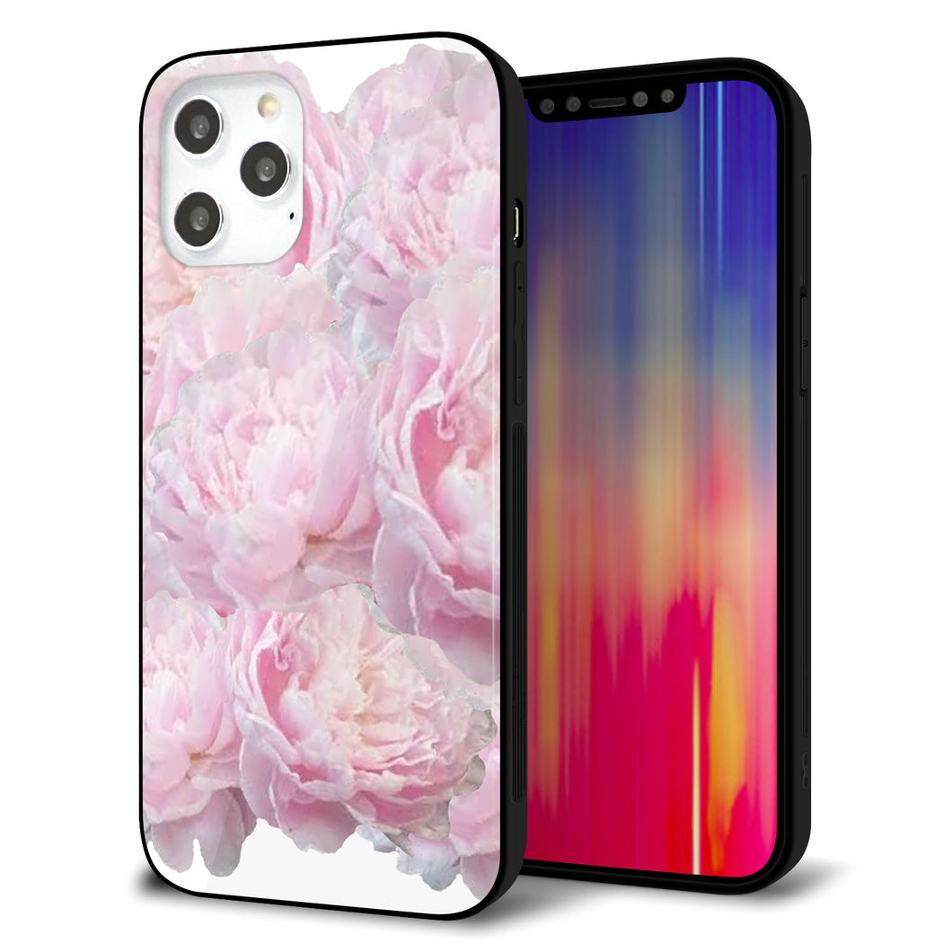 iPhone12 Pro Max 強化ガラス＆TPUスマホケース ガラプリ【YI885 フラワー６】