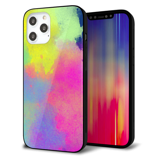 iPhone12 Pro Max 強化ガラス＆TPUスマホケース ガラプリ【YJ294 デザイン色彩】