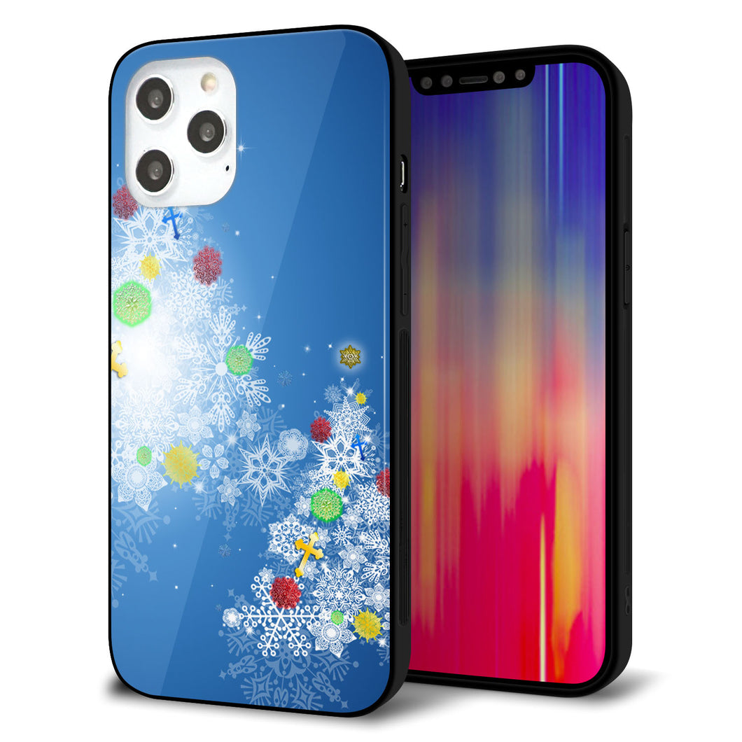 iPhone12 Pro Max 強化ガラス＆TPUスマホケース ガラプリ【YJ347 クリスマスツリー】