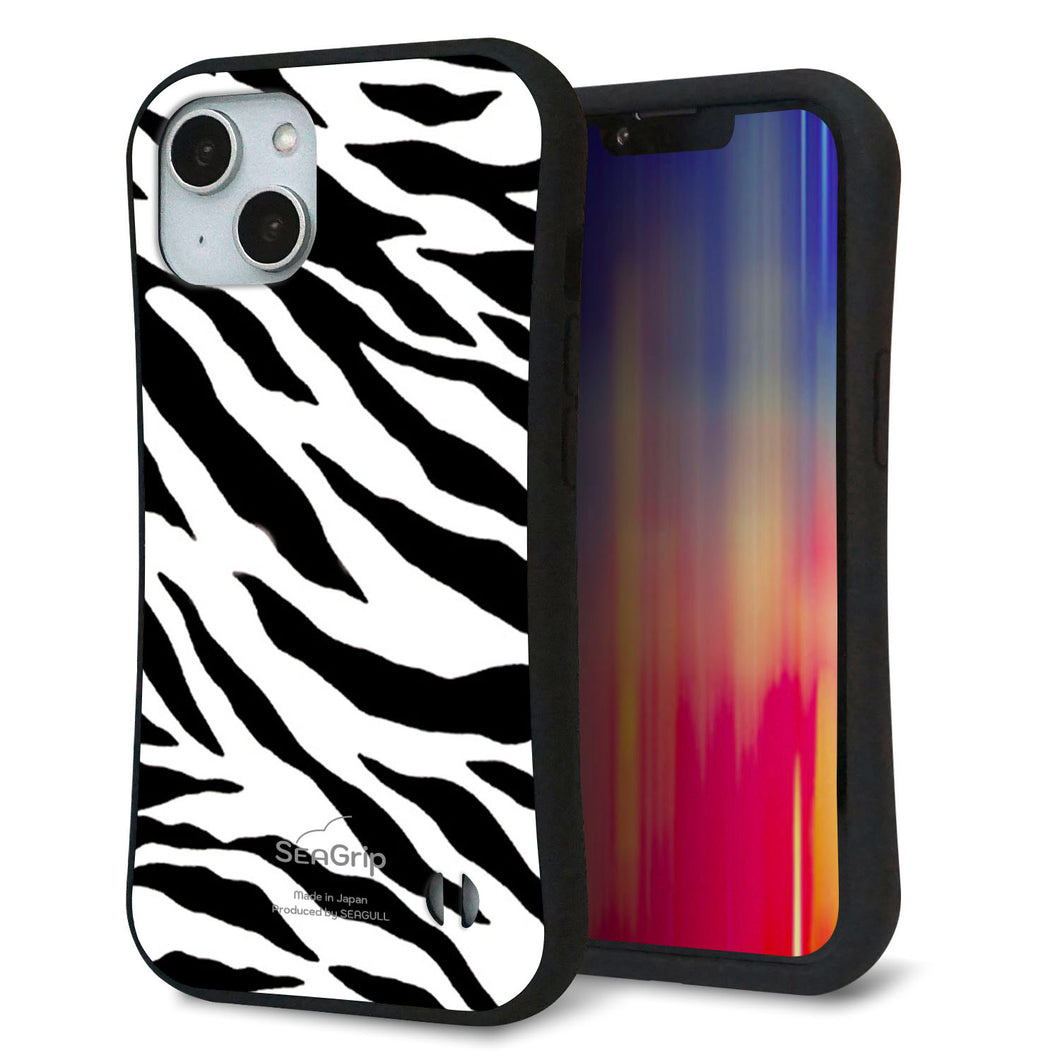 iPhone14 スマホケース 「SEA Grip」 グリップケース Sライン 【054 ゼブラ】 UV印刷