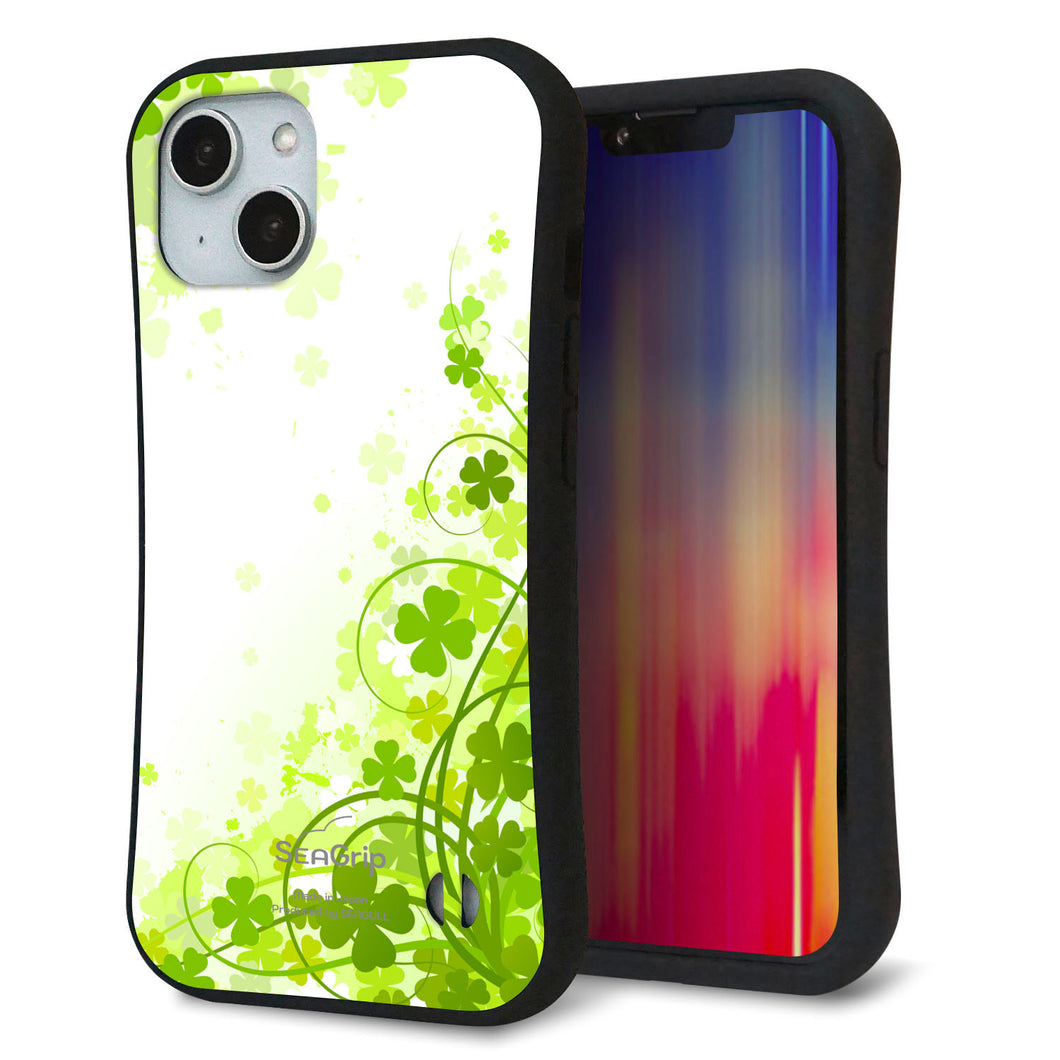 iPhone14 スマホケース 「SEA Grip」 グリップケース Sライン 【565 四葉のクローバー】 UV印刷