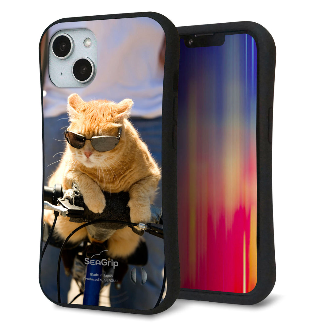iPhone14 スマホケース 「SEA Grip」 グリップケース Sライン 【595 にゃんとサイクル】 UV印刷