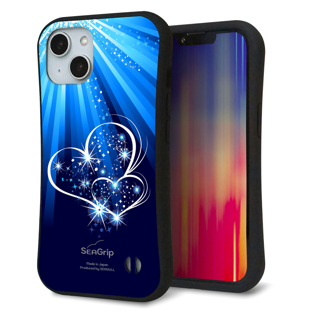 iPhone14 スマホケース 「SEA Grip」 グリップケース Sライン 【702 スイミングハート】 UV印刷