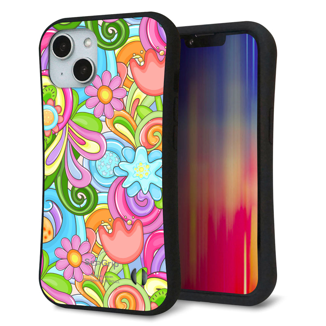 iPhone14 スマホケース 「SEA Grip」 グリップケース Sライン 【713 ミラクルフラワー】 UV印刷